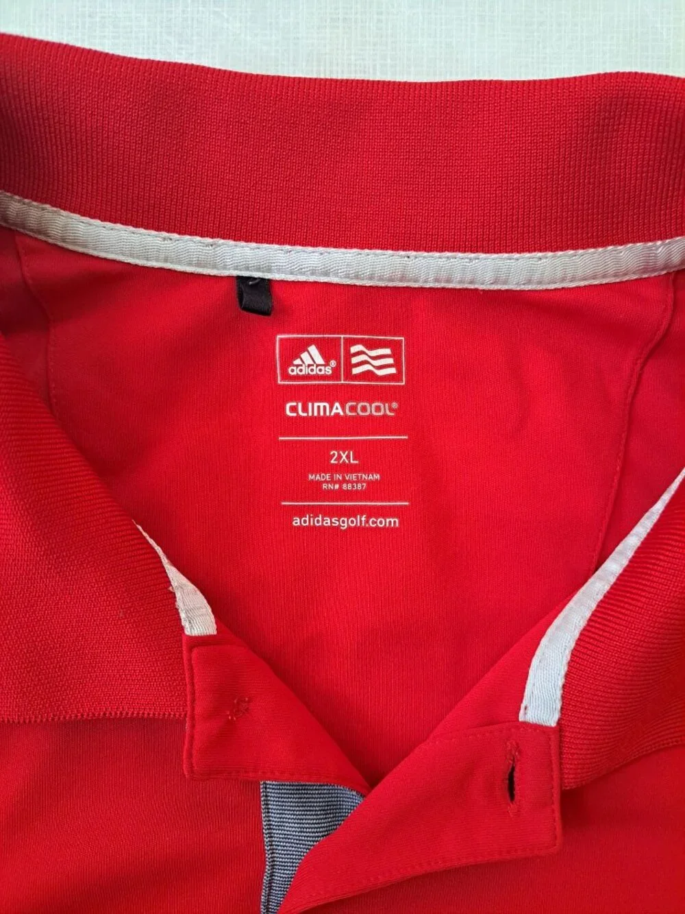 Adidas Climacool Cabo Real Polo Shirt Mens Sz 2XL Red Golf Performance Tech EUC